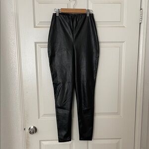 Missguided black faux vegan leather high waisted pants 4